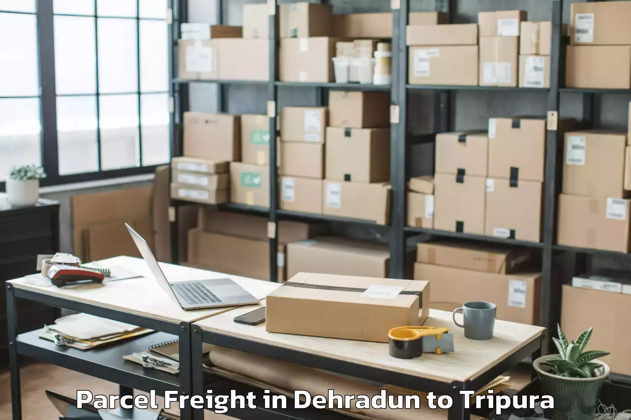 Leading Dehradun to Melaghar Parcel Freight Provider